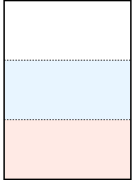 ミシン目入り用紙（３分割）ホワイト／ブルー／ピンク