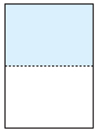 ミシン目入り用紙（２分割）ブルー／ホワイト